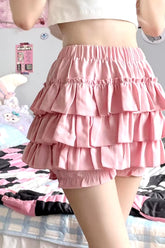 High Waist Ruffle Ball Gown Mini Skirts