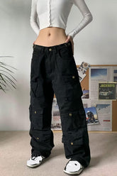 Cargo Multi Pockets Straight Casual Long Pants