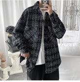 Long Sleeve Loose Casual Plaid Men Shirt