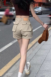 Sexy Solid Big Pockets Shorts