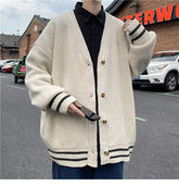 Loose Retro Knitted Men Cardigan Sweater