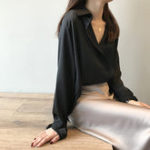 Elegant Long Sleeve Satin Shirt