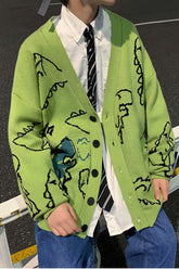 Niedlicher Strickjackenpullover mit Dinosauriermuster