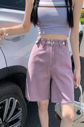 High Waist Cute Light Colors Denim Shorts Jeans