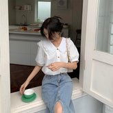 Sweet Peter Pan Collar Elegant Office Blouse Shirt