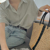 Short Sleeve Elegant Striped Shirts