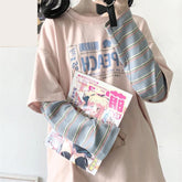 Peach Printed Long Sleeve With Striped Shirt