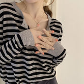 Long Sleeve Simple Classic Striped Sweater