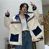 Loose Turn Down Collar Retro Jackets