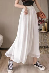 High Waist Loose Wide Leg Mesh Chiffon Pants