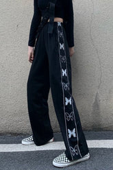 Butterfly Side Printed Loose Casual Pants