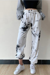 White Tie Dye Casual Jogger Sweatpants