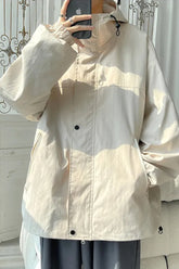 Loose Windbreaker Hooded Cargo Jackets