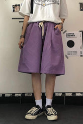 Loose Knee Length Drawstring Shorts Pants