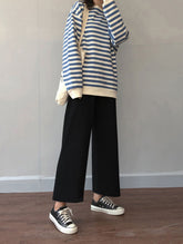 Knöchellange, lockere Freizeithose mit weitem Bein