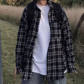 Lockeres Langarmhemd im Vintage-Karomuster