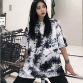 Tie Dye Style Short Sleeve Loose Shirt