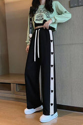 Love Side Pattern Casual Long Sweatpants