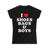 Camiseta de niña "I Heart Shoes Bags & Boys"