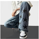 Stars Pattern Loose Jeans Pants