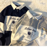 Astronaut Printed Loose Collar Sweater