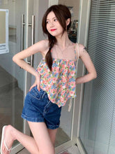 Sexy rückenfreie Retro-Crop-Tops mit Blumenmuster