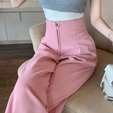 High Waist Zipper Loose Office Pants