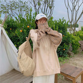 Long Sleeve Fake Two Piece Hooded Sleeve Plaid