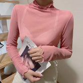 Camisas transparentes de manga larga