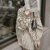 Loose Vintage Striped Blouse Shirt