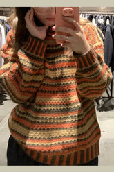 Vintage Striped O-Neck Casual Sweater