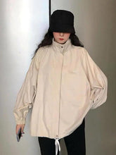 Loose High Neck Style Solid Basic Jacket