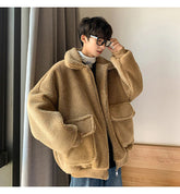 Loose Warm Zipper Fluffy Coat MEN Jacket