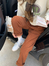 High Waist Loose Full Length Corduroy Pants