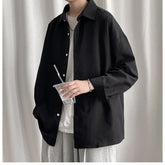 Long Sleeve Loose Casual Basic Men Shirt
