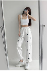High Waist Love Printed Loose Sweatpants