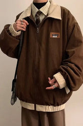 Vintage Lapel Collar Loose Men Jacket