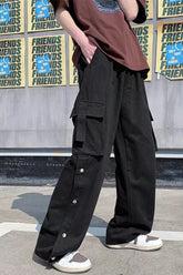 Loose Cargo Pockets Straight Casual Men Pants