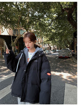 Parka-Manteljacke mit Kapuze und Bubble-Muster