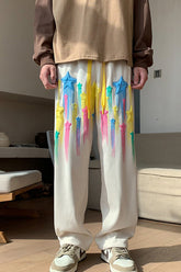 Loose Colorful Stars Pattern Hip Hop Sweatpants