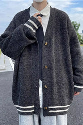 Loose Retro Knitted Men Cardigan Sweater