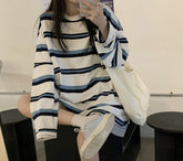 Long Sleeve O-Neck Striped Shirts