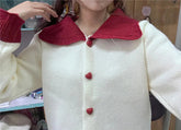 Love Button Peter Pan Collar Cardigan Sweater