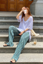 Wide Leg Trendy Plaid Casual Pants