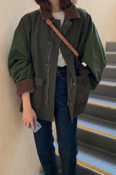 Vintage Turn Down Collar Corduroy Jackets