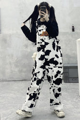 Cow Pattern Casual Long Jumpsuits