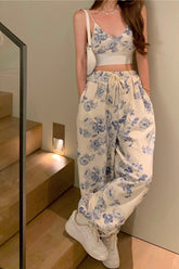 2 Piece Floral Pattern Casual Sets