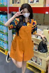 Cute Yellow Colors Wide Leg Romper Playsuits