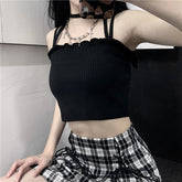 Sexy Hanging Neck Retro Halter Crop Tops