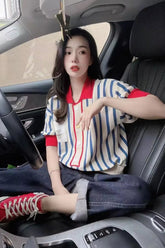 Casual Striped Lapel Collar Button Shirt